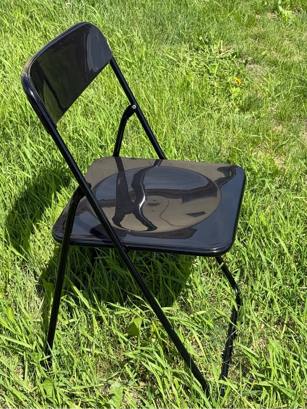 IKEA Vintage TED Folding Chair Black Metal Space Age Decor by Niels Gammelgaard